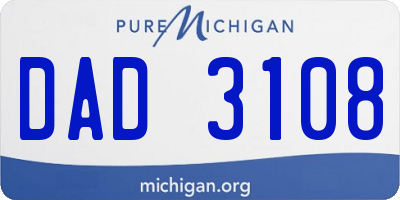MI license plate DAD3108