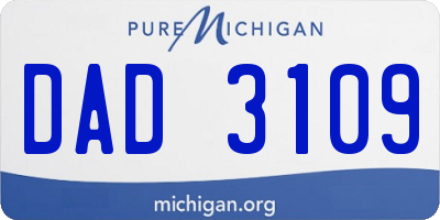 MI license plate DAD3109