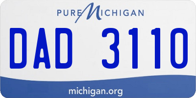 MI license plate DAD3110