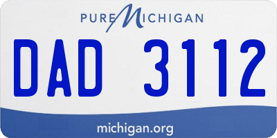 MI license plate DAD3112