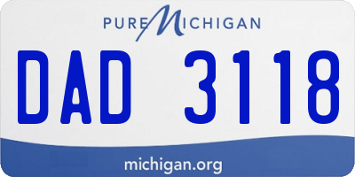MI license plate DAD3118