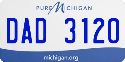 MI license plate DAD3120