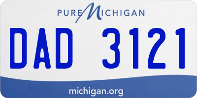 MI license plate DAD3121