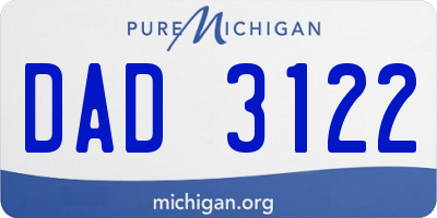 MI license plate DAD3122