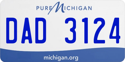 MI license plate DAD3124