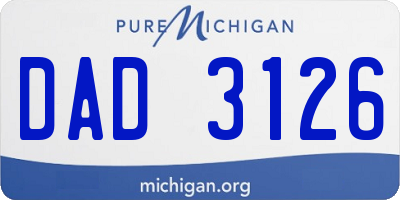 MI license plate DAD3126