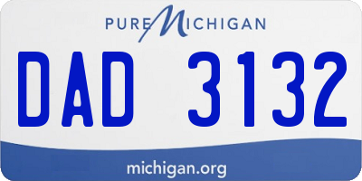 MI license plate DAD3132