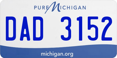 MI license plate DAD3152