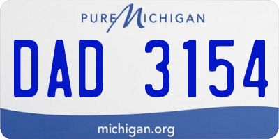 MI license plate DAD3154