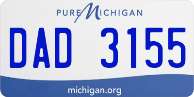 MI license plate DAD3155