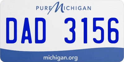 MI license plate DAD3156