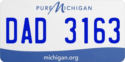 MI license plate DAD3163