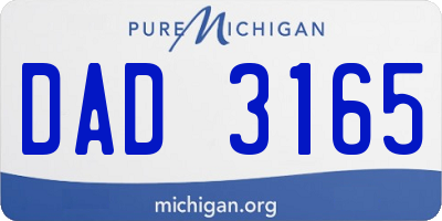 MI license plate DAD3165