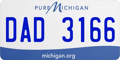 MI license plate DAD3166