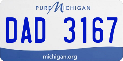 MI license plate DAD3167