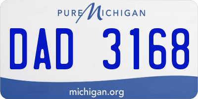 MI license plate DAD3168