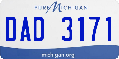MI license plate DAD3171