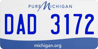 MI license plate DAD3172