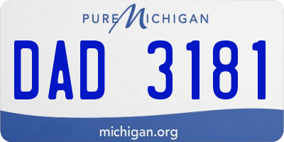 MI license plate DAD3181
