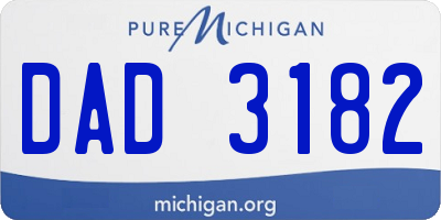 MI license plate DAD3182