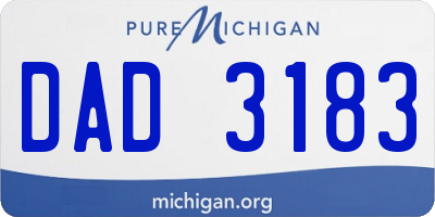 MI license plate DAD3183