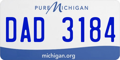 MI license plate DAD3184