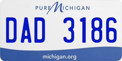 MI license plate DAD3186