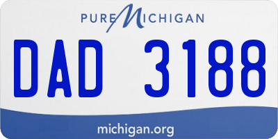 MI license plate DAD3188