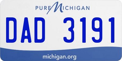 MI license plate DAD3191
