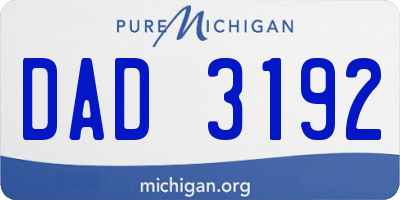 MI license plate DAD3192