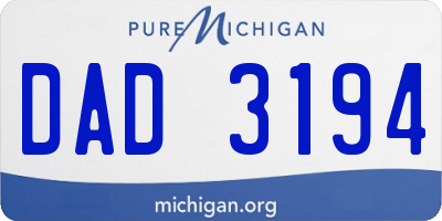 MI license plate DAD3194