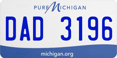 MI license plate DAD3196