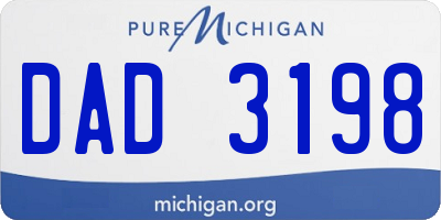 MI license plate DAD3198