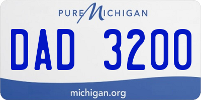 MI license plate DAD3200