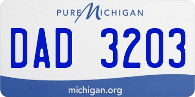MI license plate DAD3203