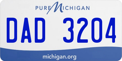 MI license plate DAD3204