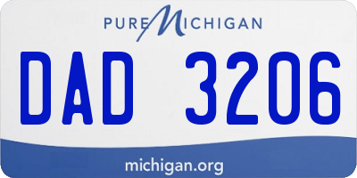 MI license plate DAD3206