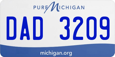 MI license plate DAD3209
