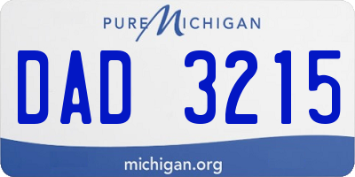 MI license plate DAD3215