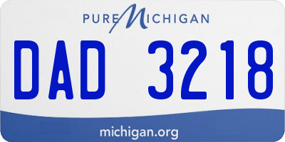 MI license plate DAD3218