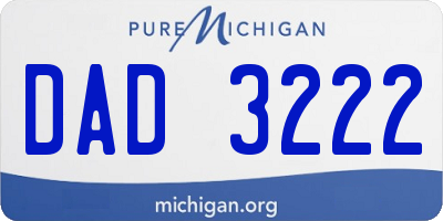 MI license plate DAD3222