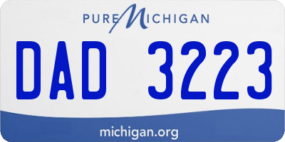 MI license plate DAD3223