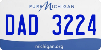 MI license plate DAD3224