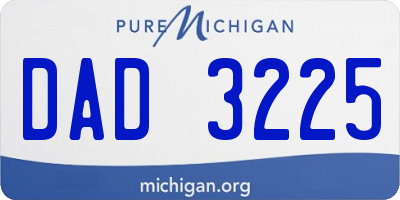 MI license plate DAD3225