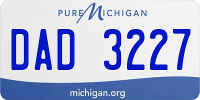 MI license plate DAD3227