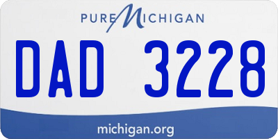 MI license plate DAD3228