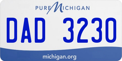 MI license plate DAD3230