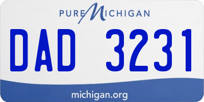 MI license plate DAD3231
