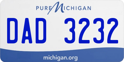MI license plate DAD3232