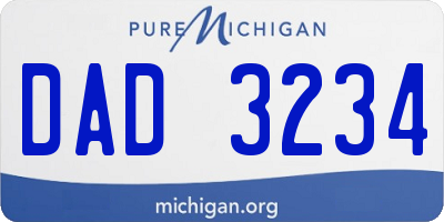 MI license plate DAD3234